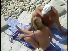 Nude Beach - Hot Little Tit Redhead Play & Fuck