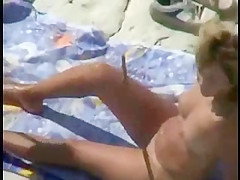 Nude Beach - Hot Little Tit Redhead Play & Fuck