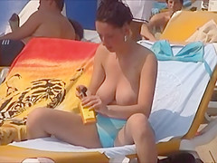 huge boobs beach