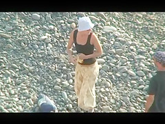 Voyeur on public beach. Oral sex