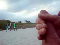 stroke and cum at beach