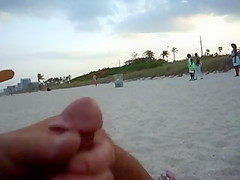 stroke and cum at beach