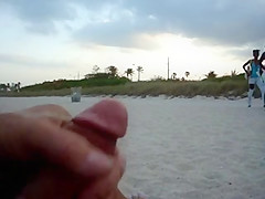 stroke and cum at beach
