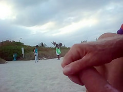 stroke and cum at beach