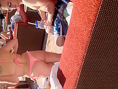 Nice Latin ass in thong bikini