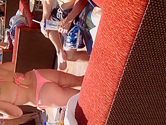 Nice Latin ass in thong bikini