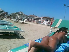 Perfect round latin ass on the beach