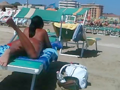 Perfect round latin ass on the beach