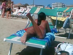 Perfect round latin ass on the beach