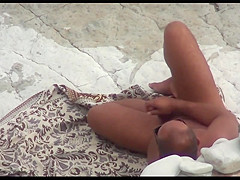 At a public beach man share his wife with a stranger voyeur_720p