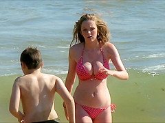 HUGE rack on bikini teen!