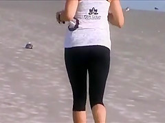 candid young milf jogging slow motion 46, nice tits