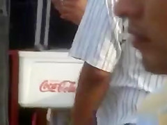 Candid Camel toe in yellow bathing suit