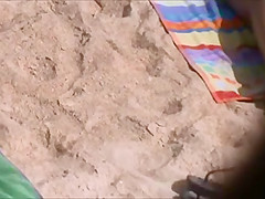 candid beach crotch shot 181, standind right over her