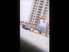 sexy hot milf undress spy at beach