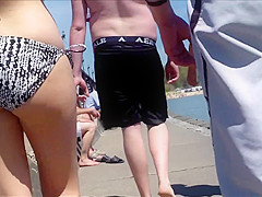 Candid Beach Ass Butt West Michigan Booty Sexy Brunette