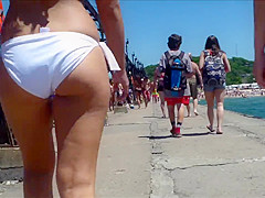 Candid Beach Bikini Butt Ass West Michigan Booty Hourglass