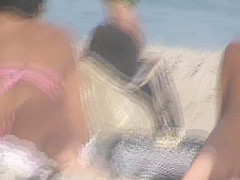 3 sexy milfs big asses on beach 2014