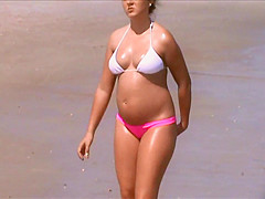 sexy oiled jiggly tits ass beach voyeur