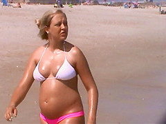 sexy oiled jiggly tits ass beach voyeur