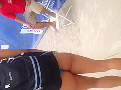 Black booty blue thong