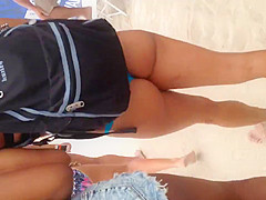 Black booty blue thong