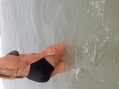 Latina BBW in the ocean 2