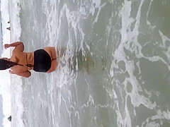 Latina BBW in the ocean 2
