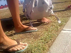 Candid Tatoo Foot in beach with sand - Feet 36