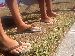 Candid Tatoo Foot in beach with sand - Feet 36