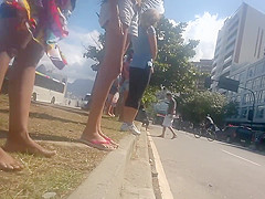 Candid Tatoo Foot in beach with sand - Feet 36