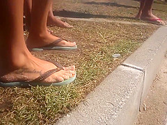 Candid Tatoo Foot in beach with sand - Feet 36
