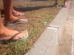 Candid Tatoo Foot in beach with sand - Feet 36