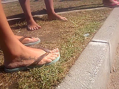 Candid Tatoo Foot in beach with sand - Feet 36