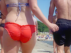 Candid Beach Bikini Ass Butt West Michigan Booty Wet