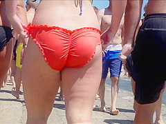Candid Beach Bikini Ass Butt West Michigan Booty Wet