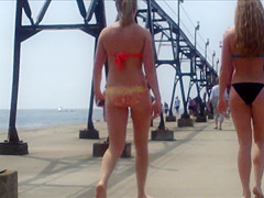 Candid Beach Bikini Ass Butt West Michigan Booty Red 10