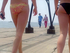 Candid Beach Bikini Ass Butt West Michigan Booty Red 10