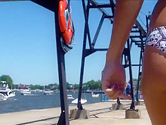 Candid Beach Bikini Butt Ass West Michigan Booty Killer