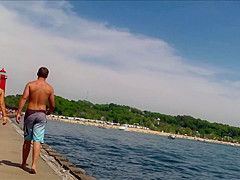 Candid Bikini Beach Butt Ass West Michigan Booty Postcard