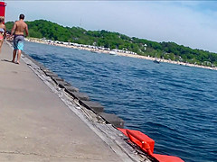Candid Bikini Beach Butt Ass West Michigan Booty Postcard