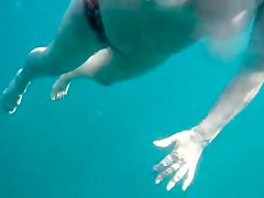 Beautiful breasts under water!