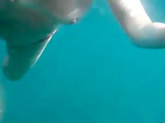 Beautiful breasts under water!