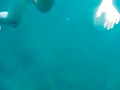 Beautiful breasts under water!