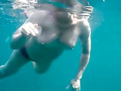Beautiful breasts under water!