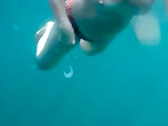 Beautiful breasts under water!
