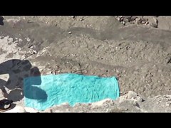 The couple was caught while masturbating on public beach