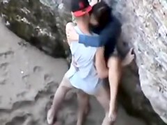 young couple fuck at the beach