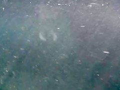 Nudists in the Crimea in 2011. Underwater girl.1