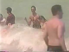 Topless teen girl - beach video